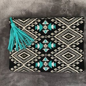Lucky Brand Southwestern Woven/Beaded Clutch